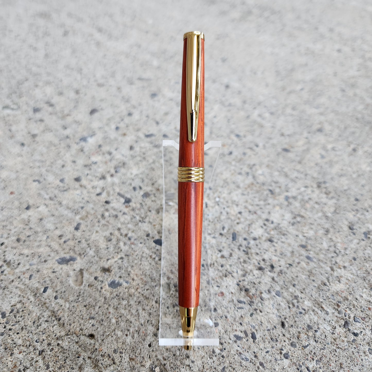 Custom Hand Turned Ballpoint Pen - Padauk
