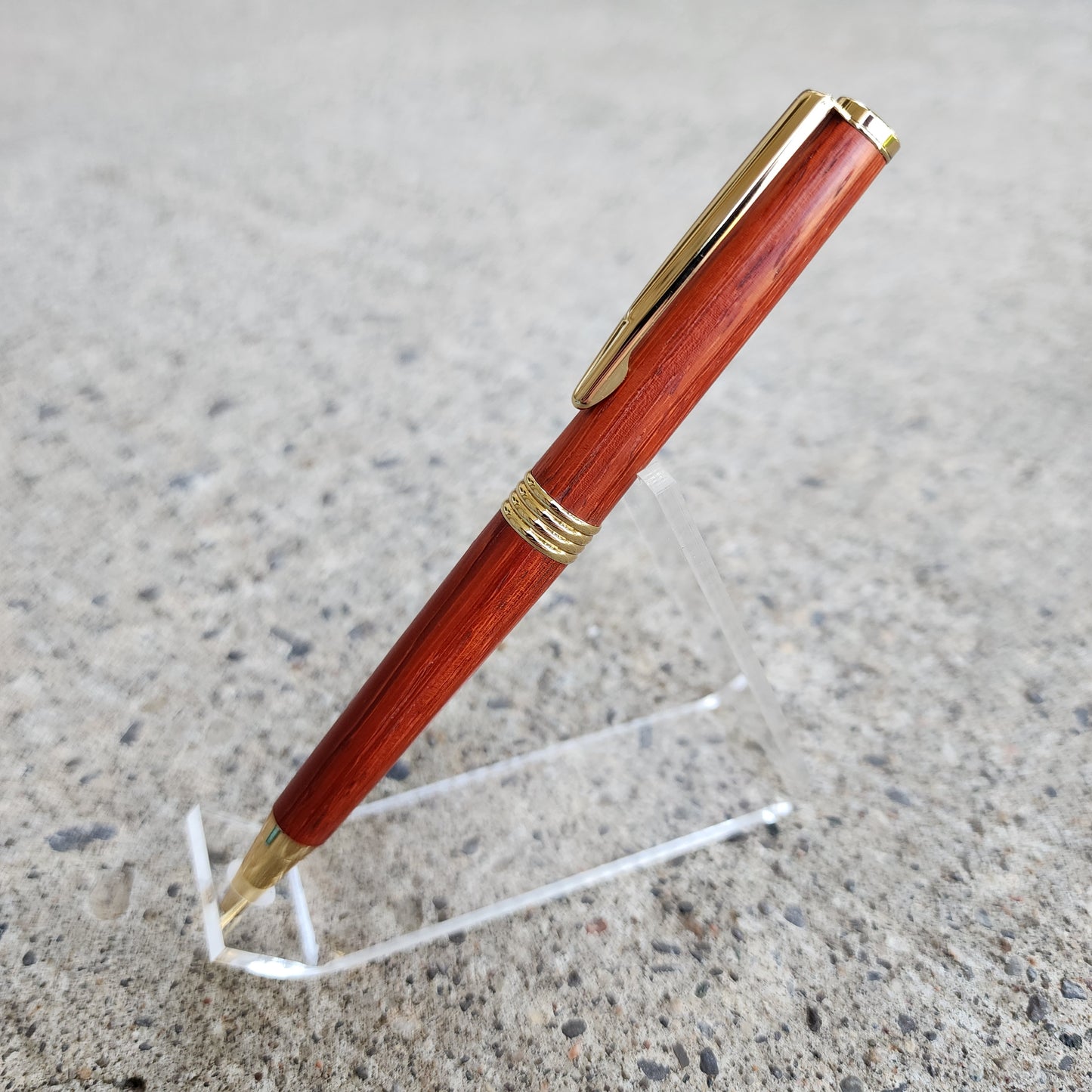 Custom Hand Turned Ballpoint Pen - Padauk