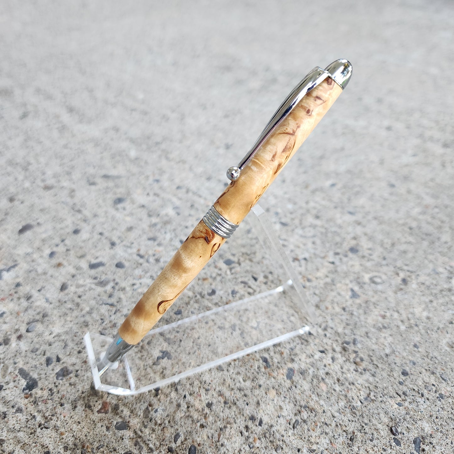 Custom Hand Turned Ballpoint Pen - Masur Birch Burl Wood