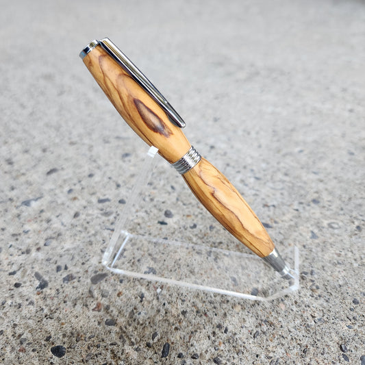 Custom Hand Turned Ballpoint Pen - Bethlehem Olivewood