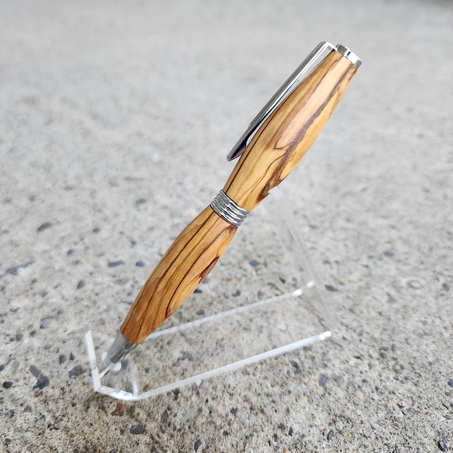 Custom Hand Turned Ballpoint Pen - Bethlehem Olivewood