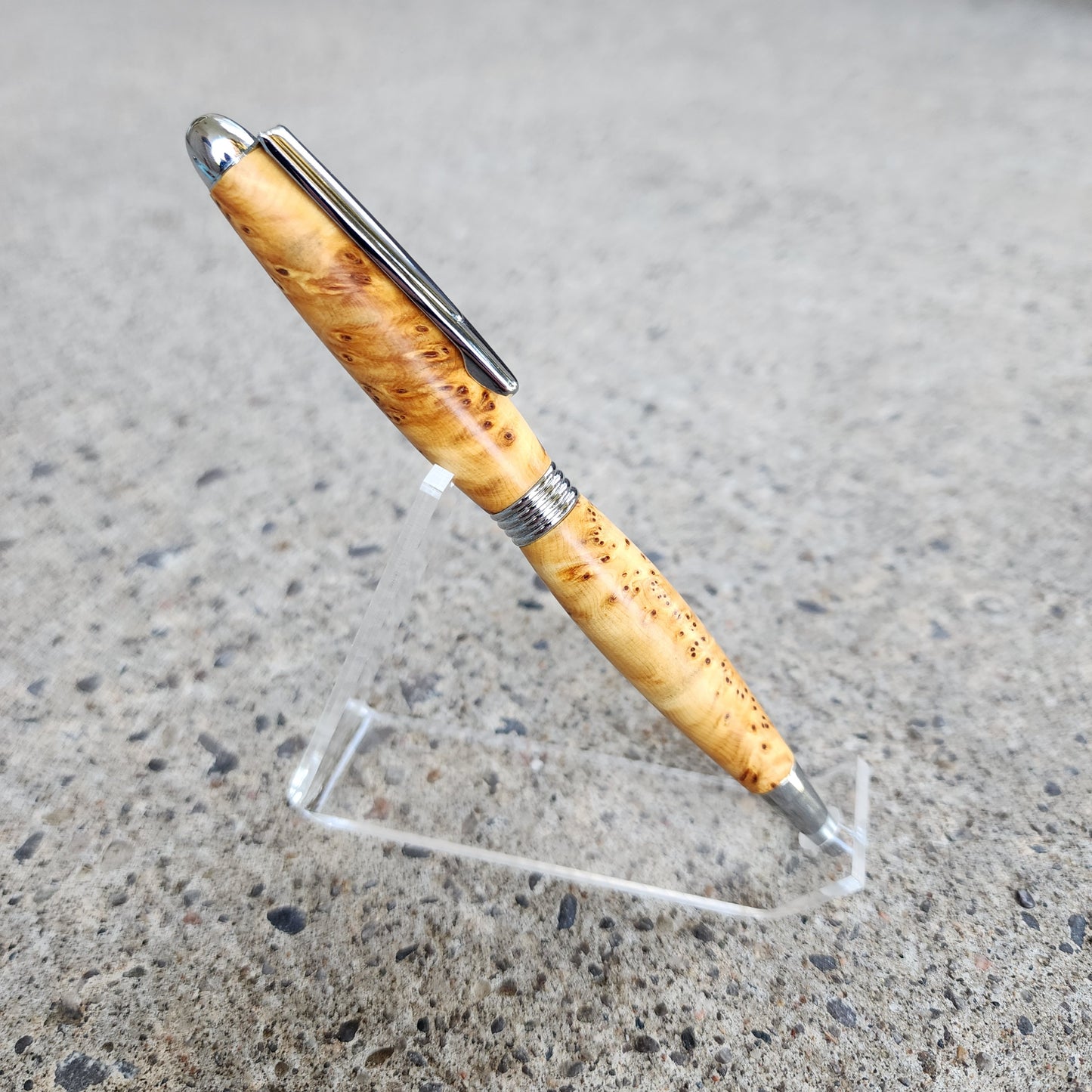 Custom Hand Turned Ballpoint Pen - Birch Burl