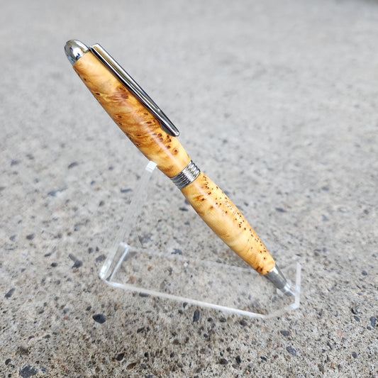Custom Hand Turned Ballpoint Pen - Birch Burl