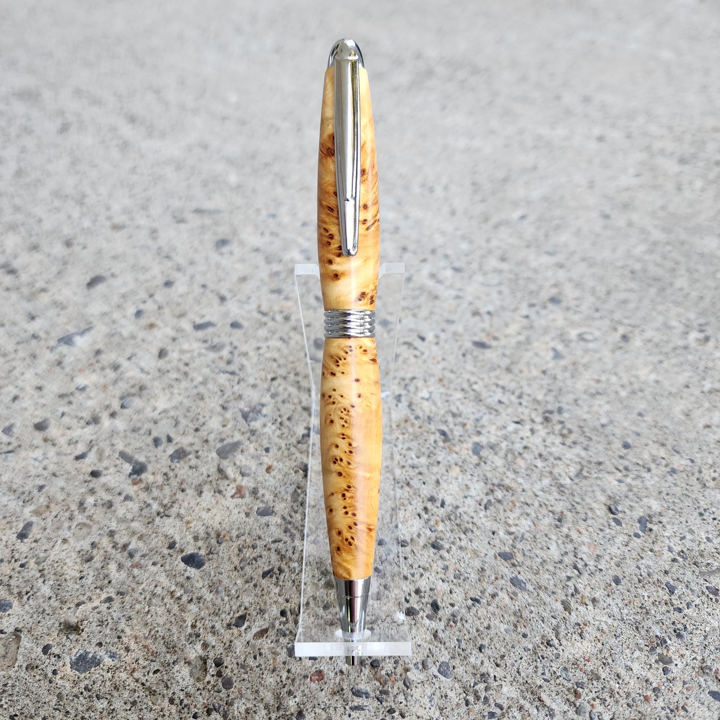 Custom Hand Turned Ballpoint Pen - Birch Burl