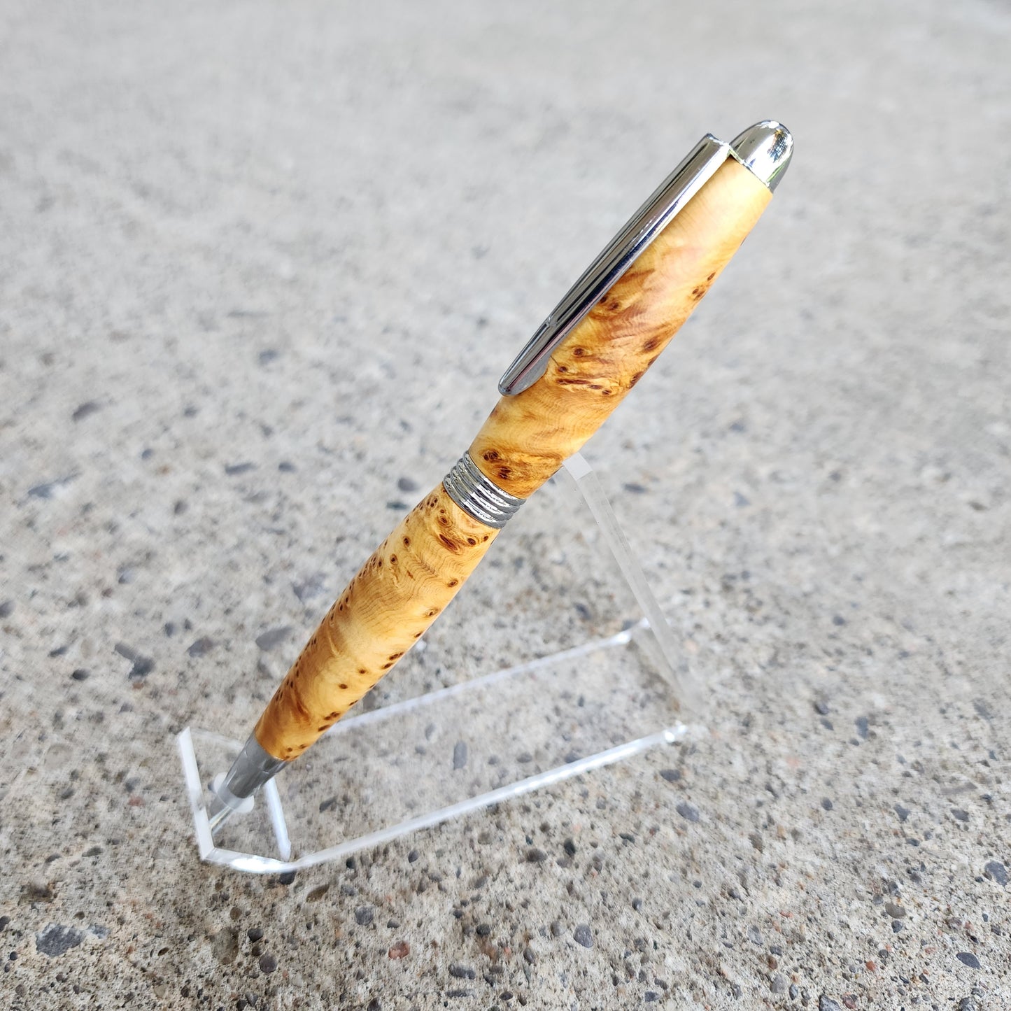 Custom Hand Turned Ballpoint Pen - Birch Burl