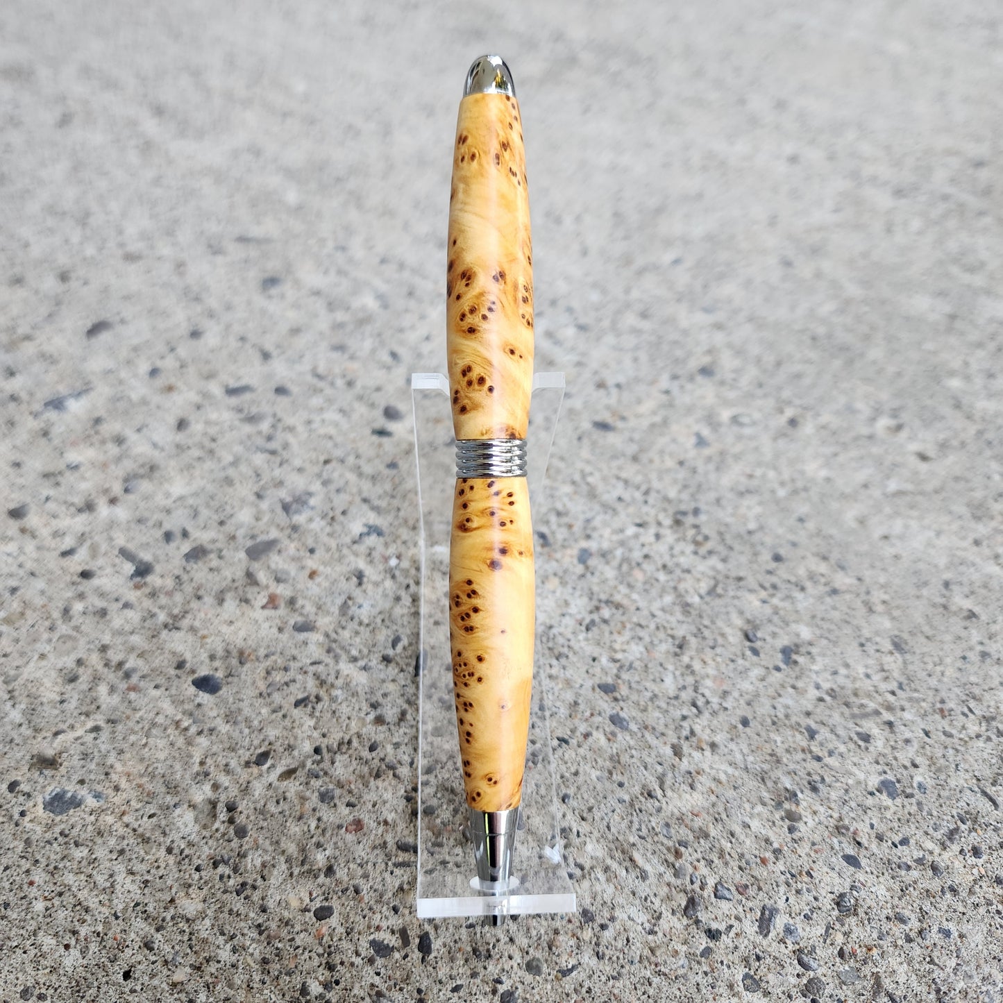 Custom Hand Turned Ballpoint Pen - Birch Burl