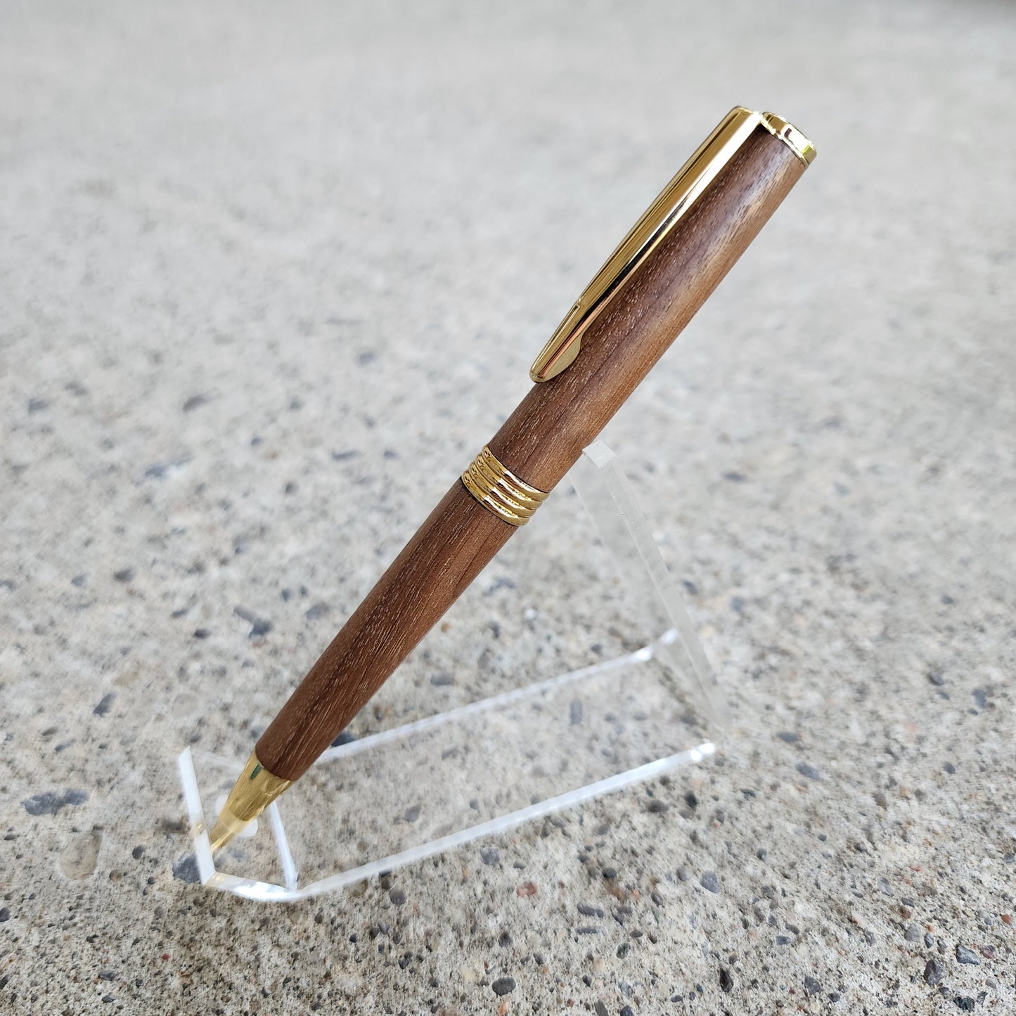 Custom Hand Turned Ballpoint Pen - Walnut