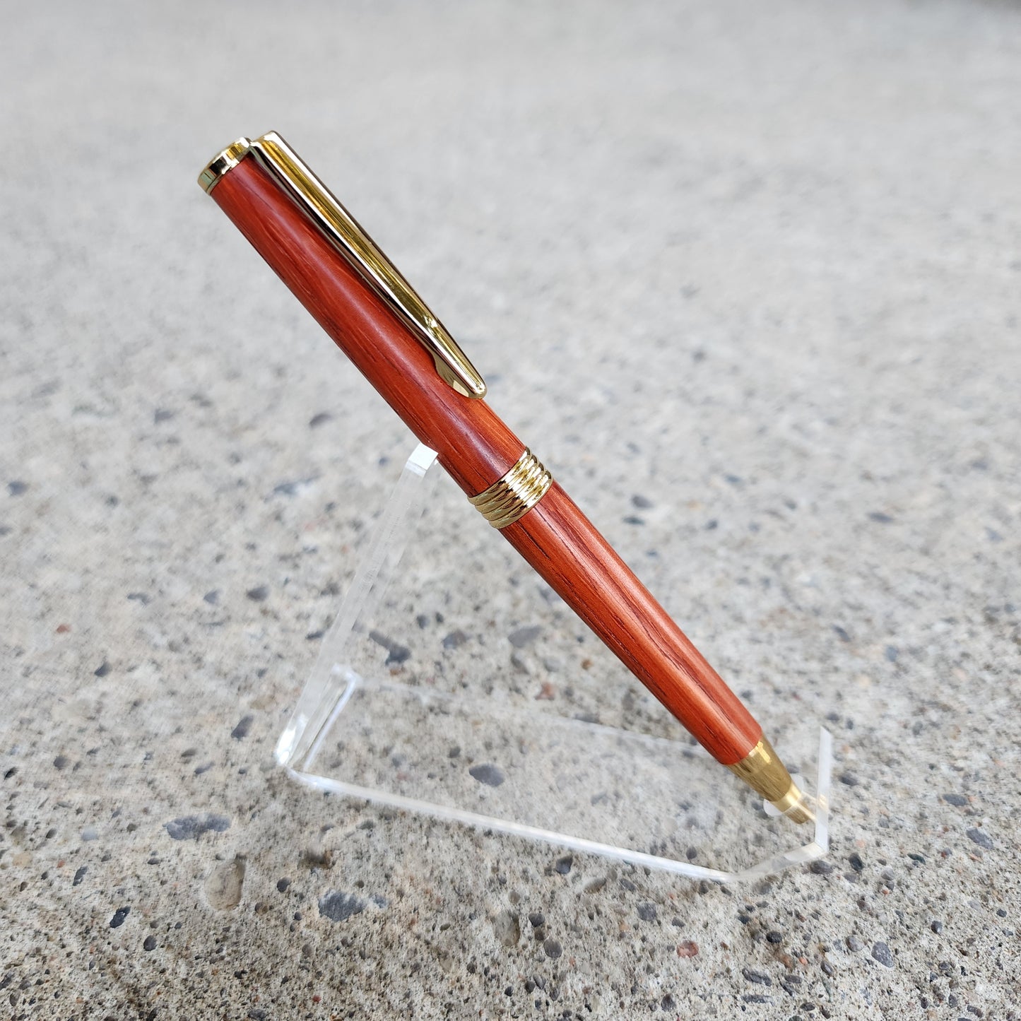 Custom Hand Turned Ballpoint Pen - Padauk