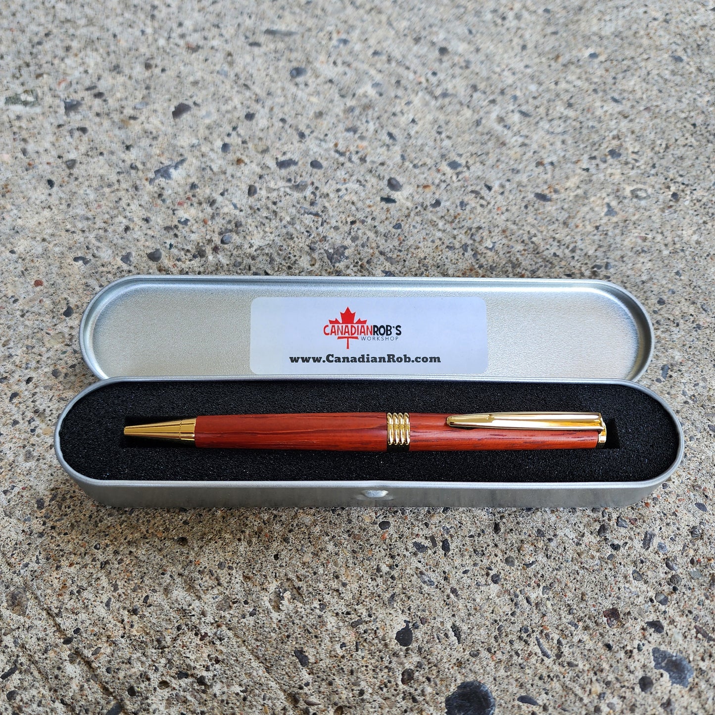 Custom Hand Turned Ballpoint Pen - Padauk