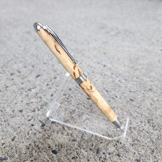 Custom Hand Turned Ballpoint Pen - Masur Birch Burl Wood