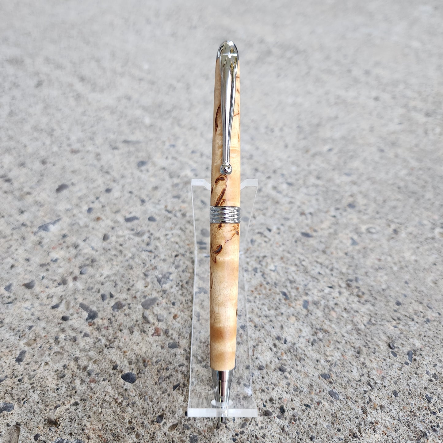 Custom Hand Turned Ballpoint Pen - Masur Birch Burl Wood