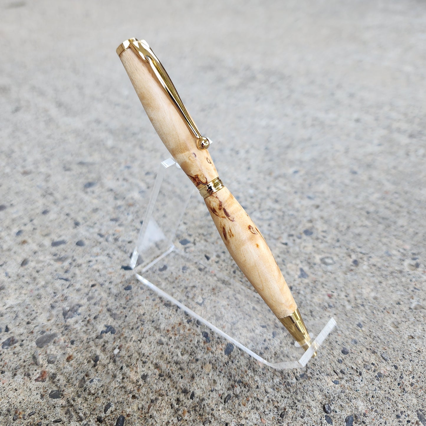 Custom Hand Turned Ballpoint Pen - Masur Birch Burl Wood
