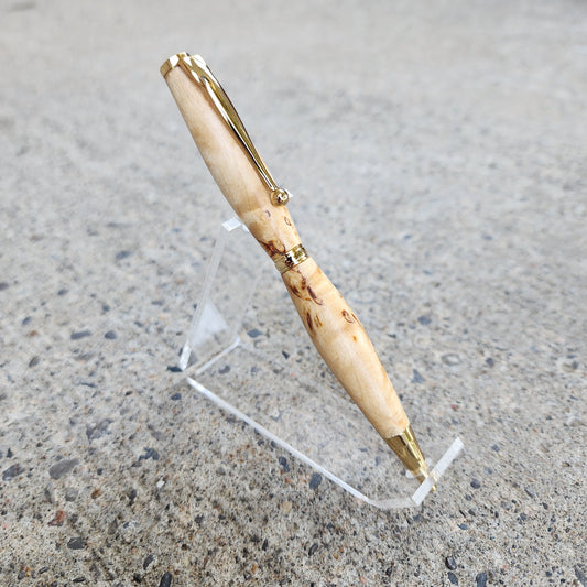 Custom Hand Turned Ballpoint Pen - Masur Birch Burl Wood