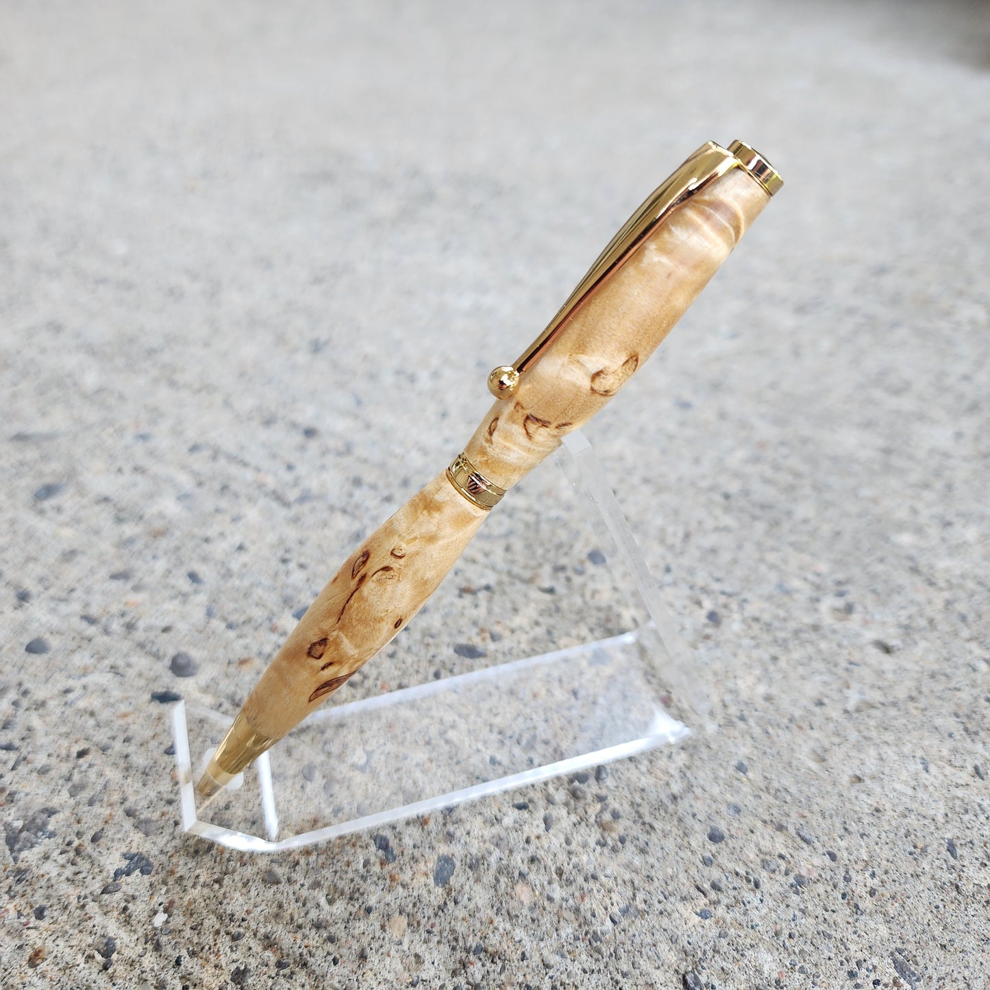 Custom Hand Turned Ballpoint Pen - Masur Birch Burl Wood